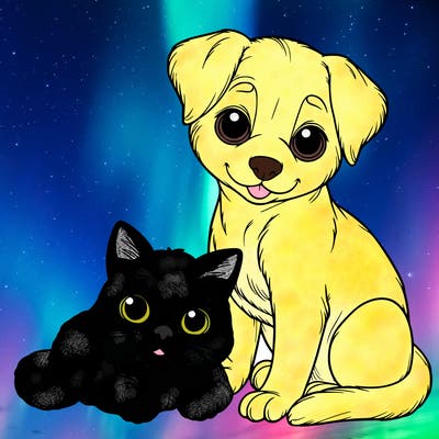 realistic cat and dog