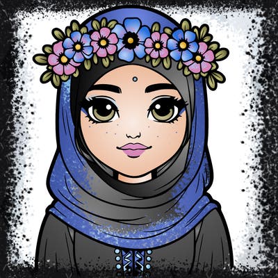 realistic girl with flower crown