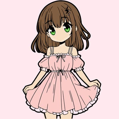 anime girl with dress
