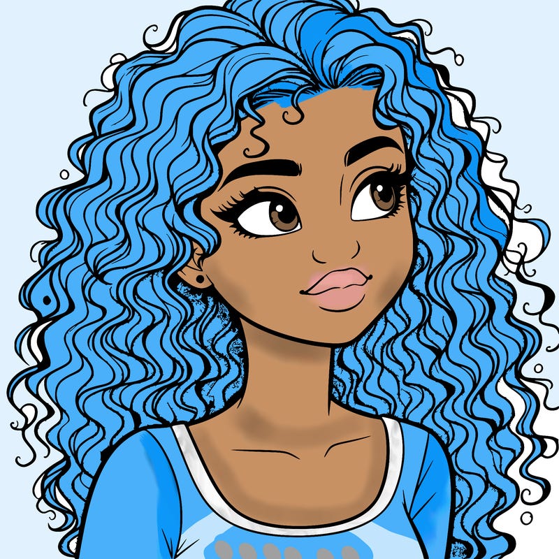 realistic girl with curly hair