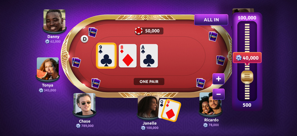 Poker Master Texas Holdem - Texas Holdem online multiplayer poker table with players and betting interface