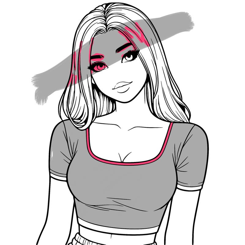 realistic girl with crop top