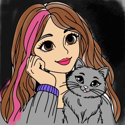 woman with cat