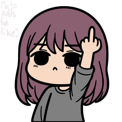 girl flipping off with a straight face