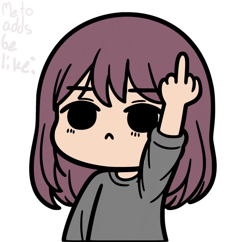 girl flipping off with a straight face