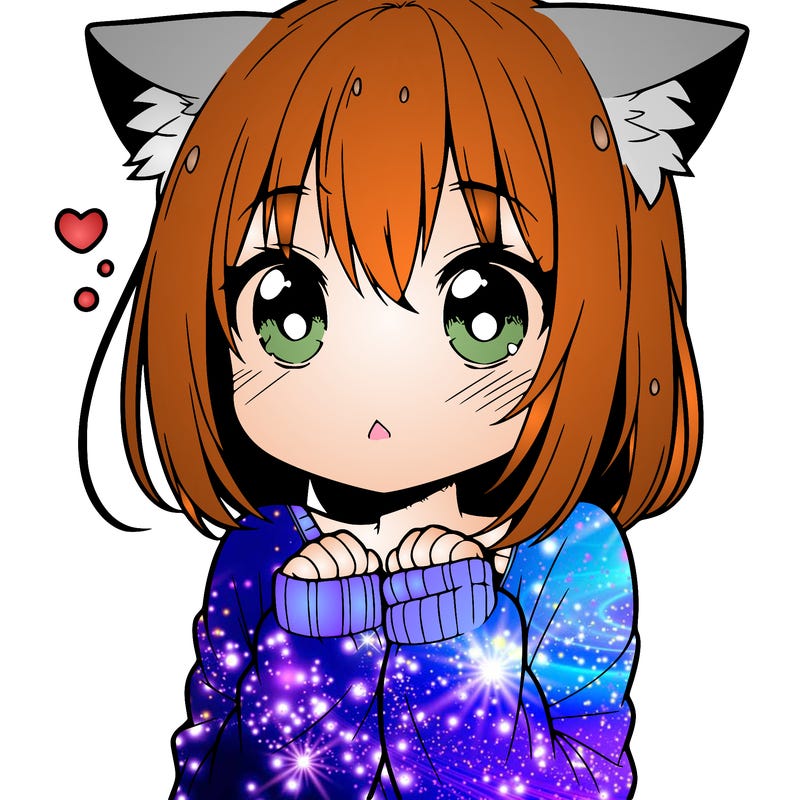 shy anime catgirl
