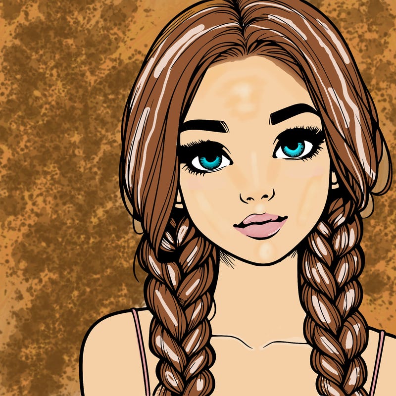 realistic girl with braids