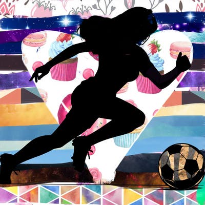 realistic woman playing soccer