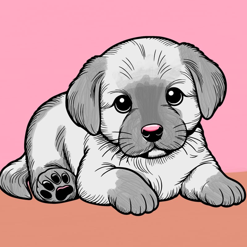 a cute realistic puppy