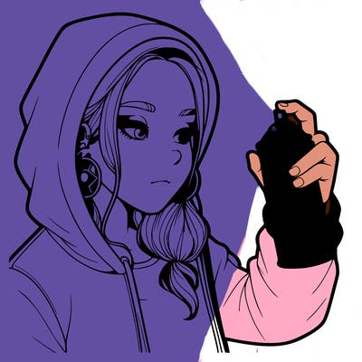 a realistic girl, spray painting