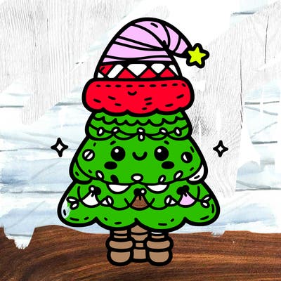 cute christmas tree easy coloring