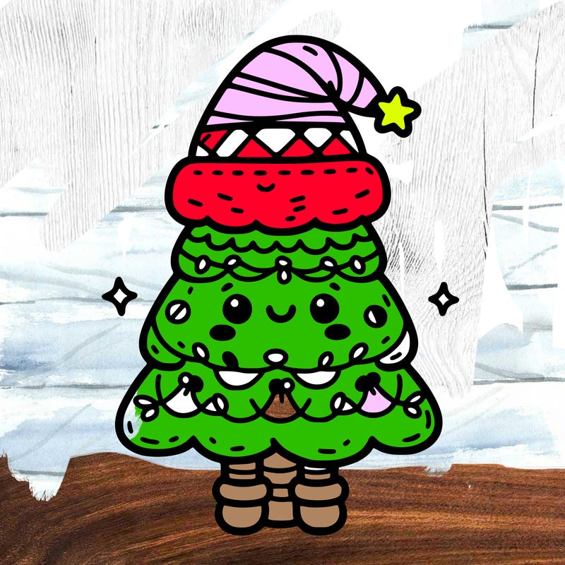 cute christmas tree easy coloring