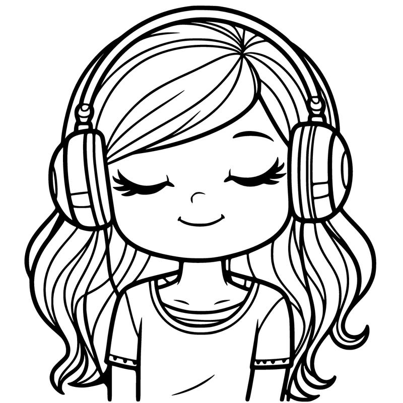 girl with headphones