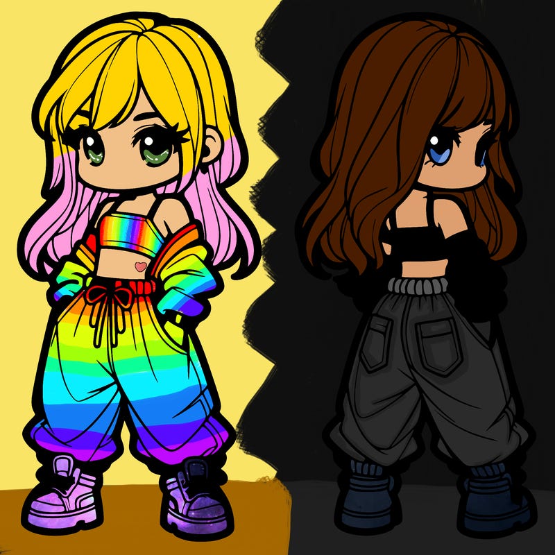 girl in crop top and baggy pants