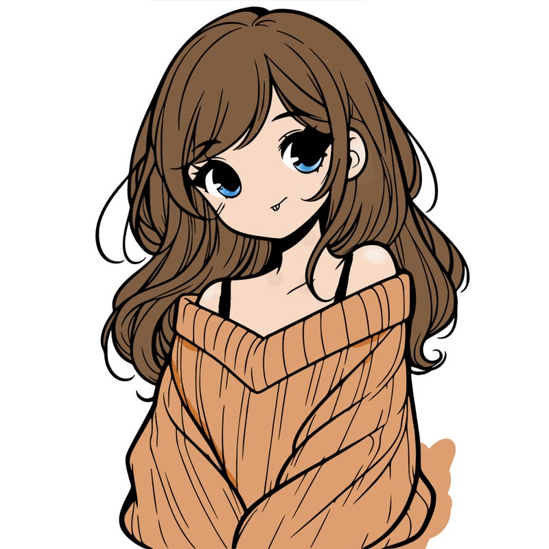 shy pretty girl wearing a sweater that is falling off one shoulder portrait