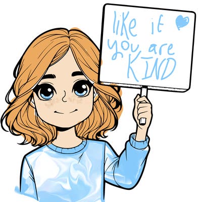 realistic girl holding up a sign