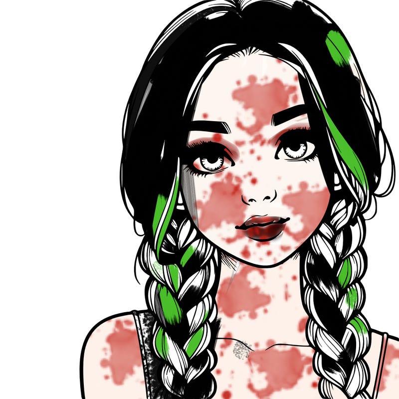 realistic girl with braids