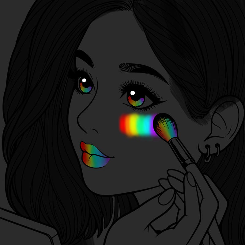 a realistic girl doing her makeup