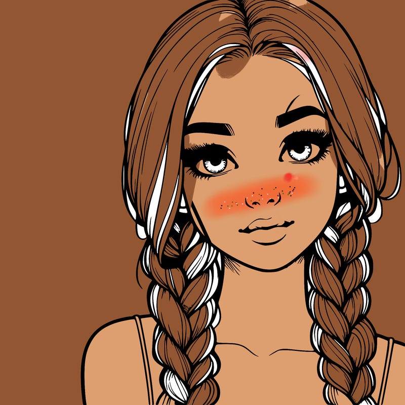 realistic girl with braids