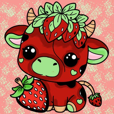 cute strawberry cow
