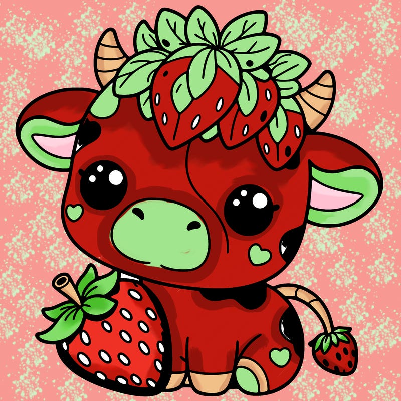 cute strawberry cow