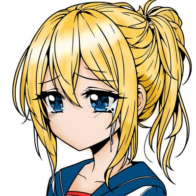 sad anime girl