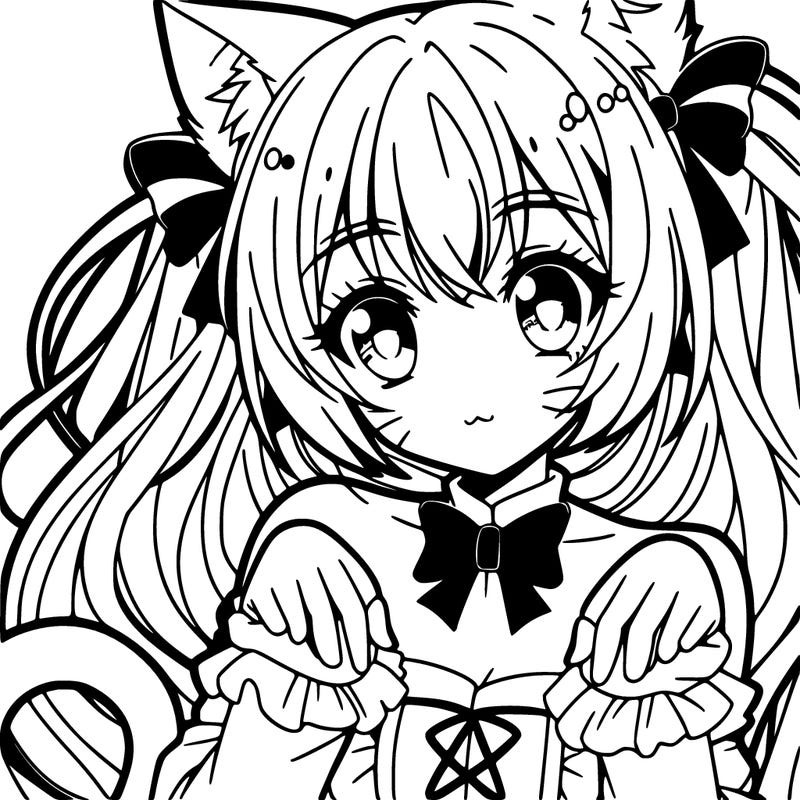 anime girl cat