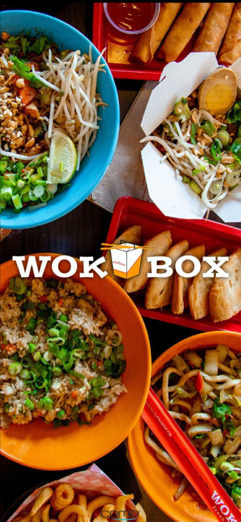 Wok Box® Canada - Une variété de plats de fusion asiatique de Wok Box Canada, y compris des nouilles et du riz frit