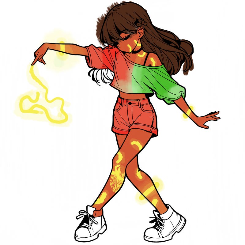 realistic girl danceing