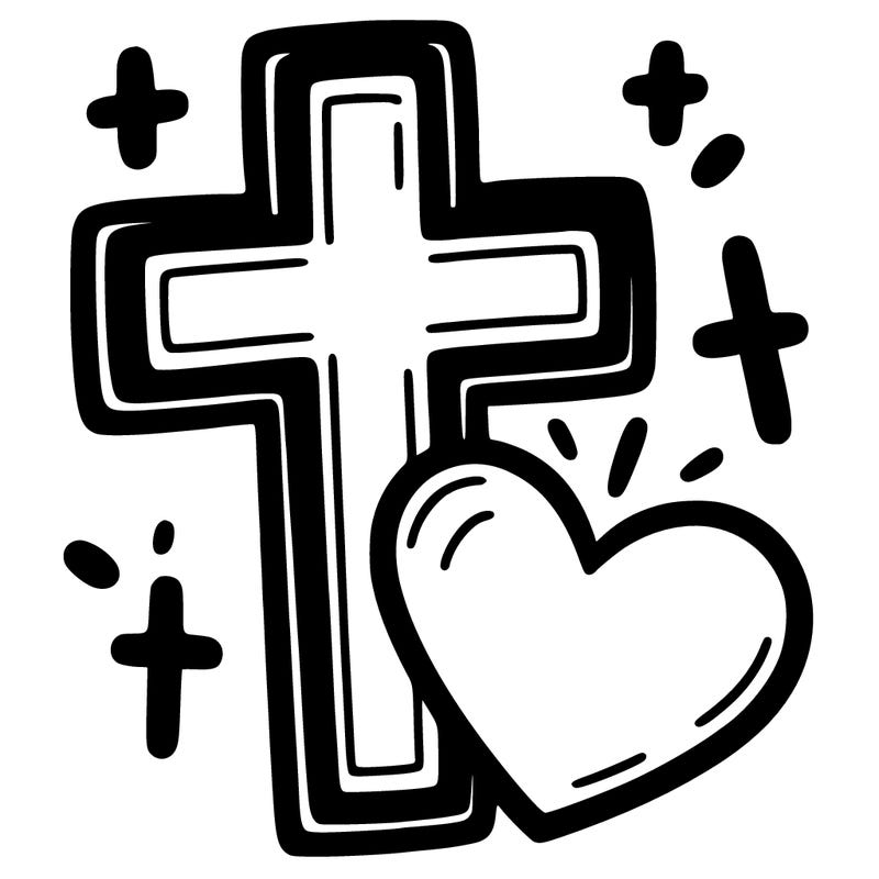 cross and heart