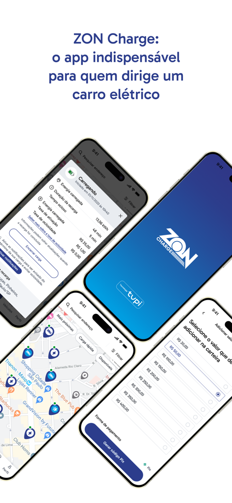 ZON Charge - ZON Charge 앱 인터페이스에 충전소 지도와 실시간 충전 상태 표시