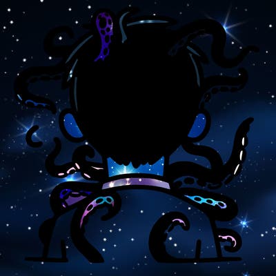 a silhouette of a man with tentacles coming out of the back of his head
