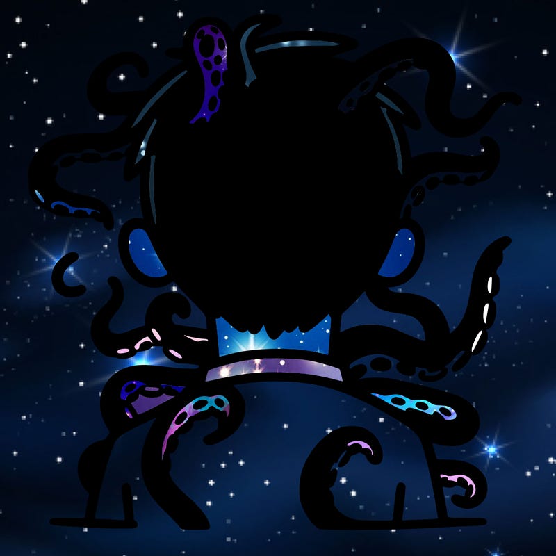 a silhouette of a man with tentacles coming out of the back of his head