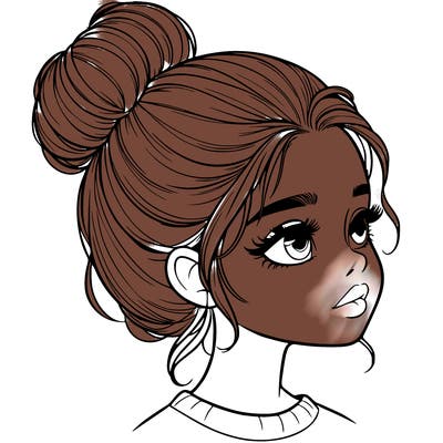 realistic girl with bun