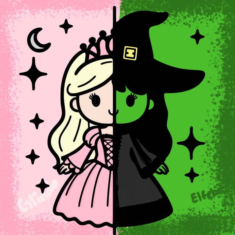 split princess and witch