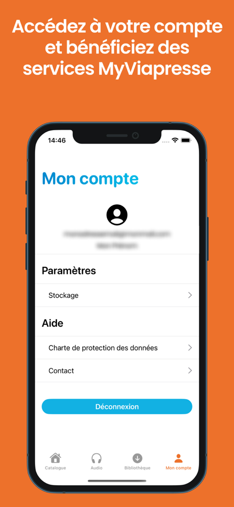 MyViapresse - MyViapresse mobile app user account and settings interface