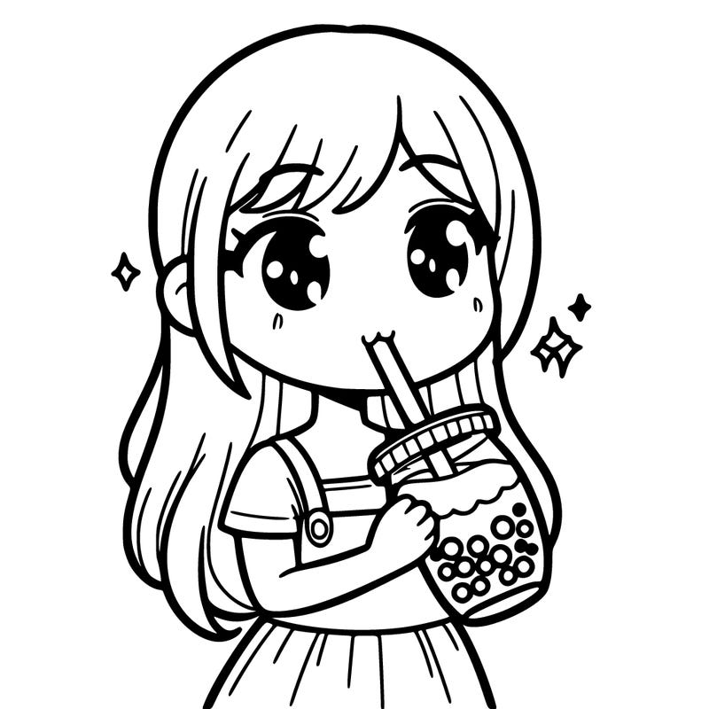 girl drinking bubble tea