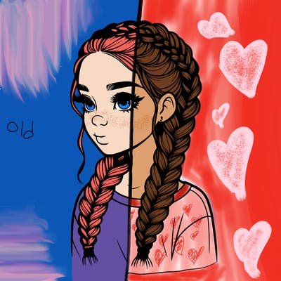 realistic girl with braids