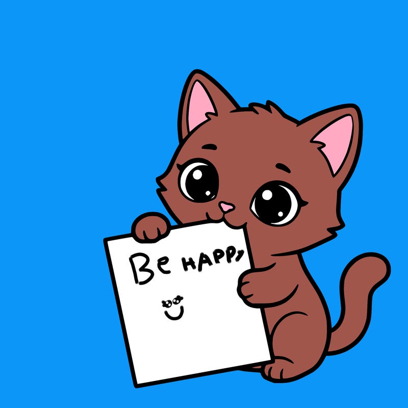 a small cat with a blank sheet of paper in its hand. the cat is sooooooo cute!