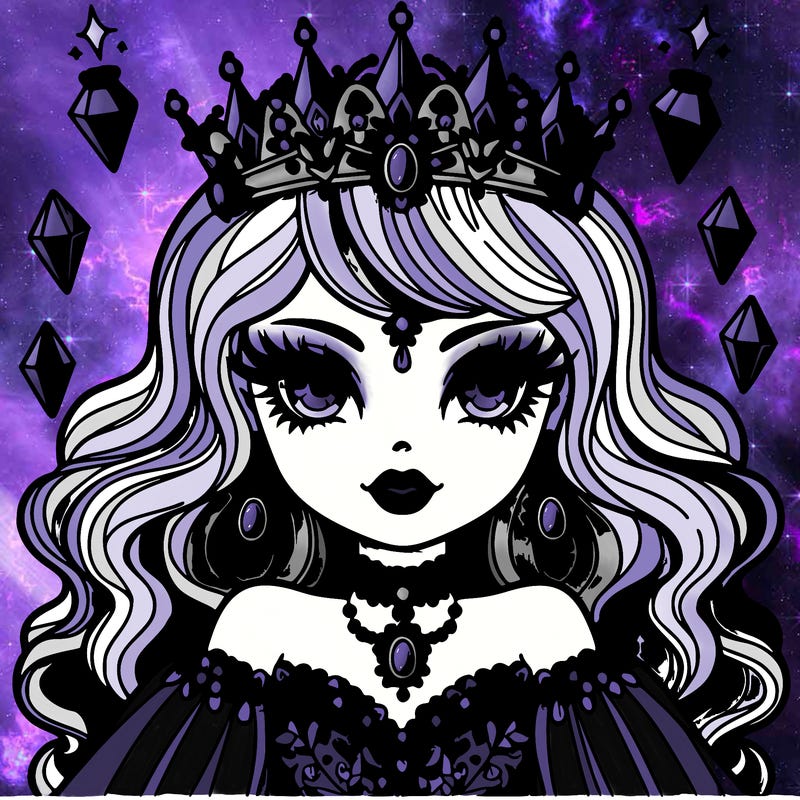 beautiful gothic queen with a crystal crown