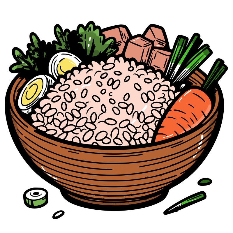 rice bowl with veggies an meat