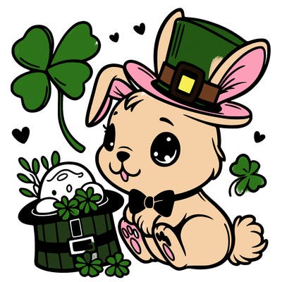 st. patrick's day, bunny.