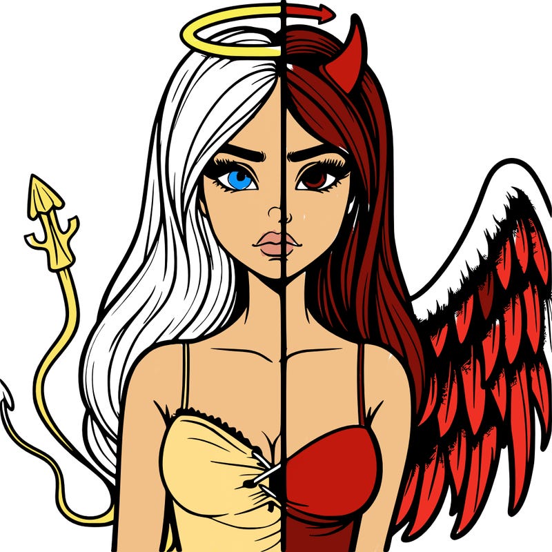 devil vs angel realistic girl