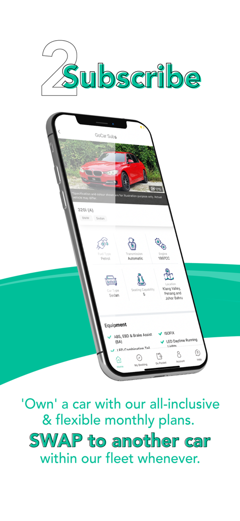 GoCar Malaysia - GoCar Malaysia mobile app displaying car subscription options and flexible monthly plans for vehicle swapping