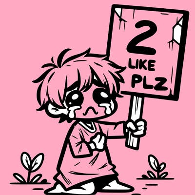 small poor toddler crying with sign that says 2 like plz