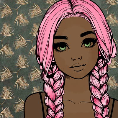 realistic girl with braids