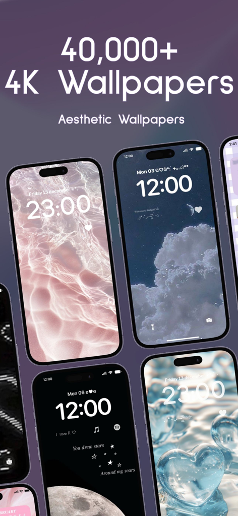WidgetClub:Widget, Theme, Icon - Una collezione di sfondi 4K estetici di alta qualità per la personalizzazione della schermata di blocco dell'iPhone dall'app WidgetClub