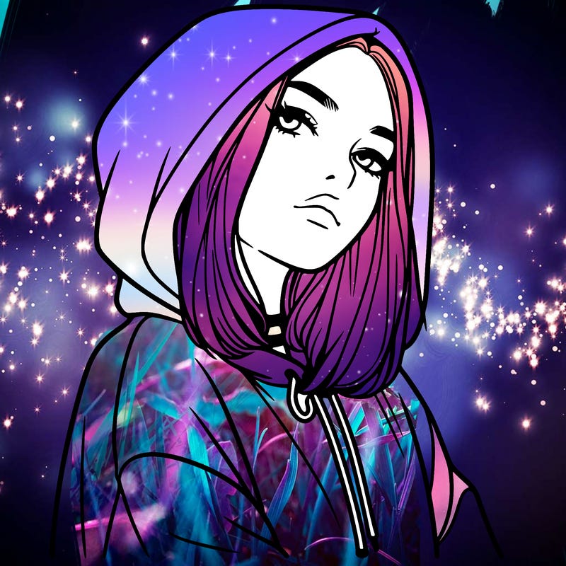 a realistic girl in a hoodie