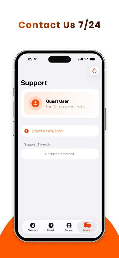 Instabom - Instagram Giveaway - Tela de suporte do aplicativo Instabom oferecendo assistência 24 horas por dia, 7 dias por semana aos usuários