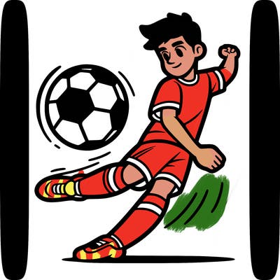 ronaldo shooting a soccer ball